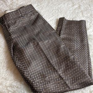 J. Crew Black and Cream Patterned Cropped Pants